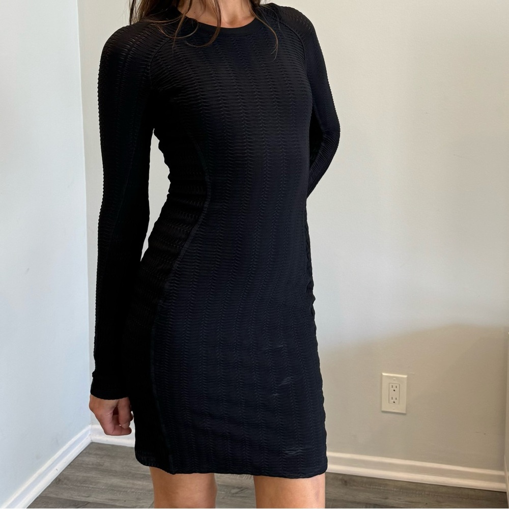 rag & bone Ada Dress, Mini, Bodycon, Long Sleeves, Black, Small